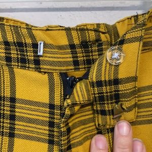Hot Topic Yellow Plaid Pants 